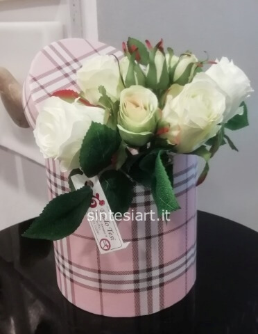 Flower Box Seta artificiale- Scatole eleganti con composizioni di fiori in seta, mazzi di rose