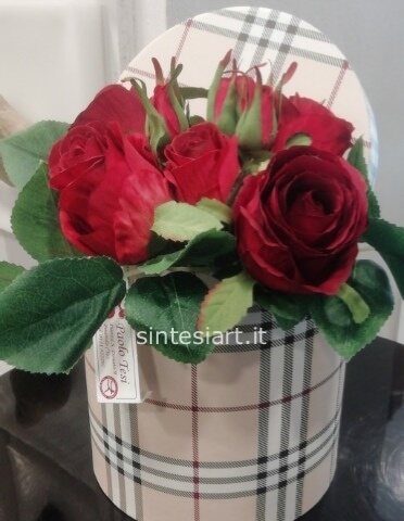 Flower Box Seta artificiale- Scatole eleganti con composizioni di fiori in seta, mazzi di rose